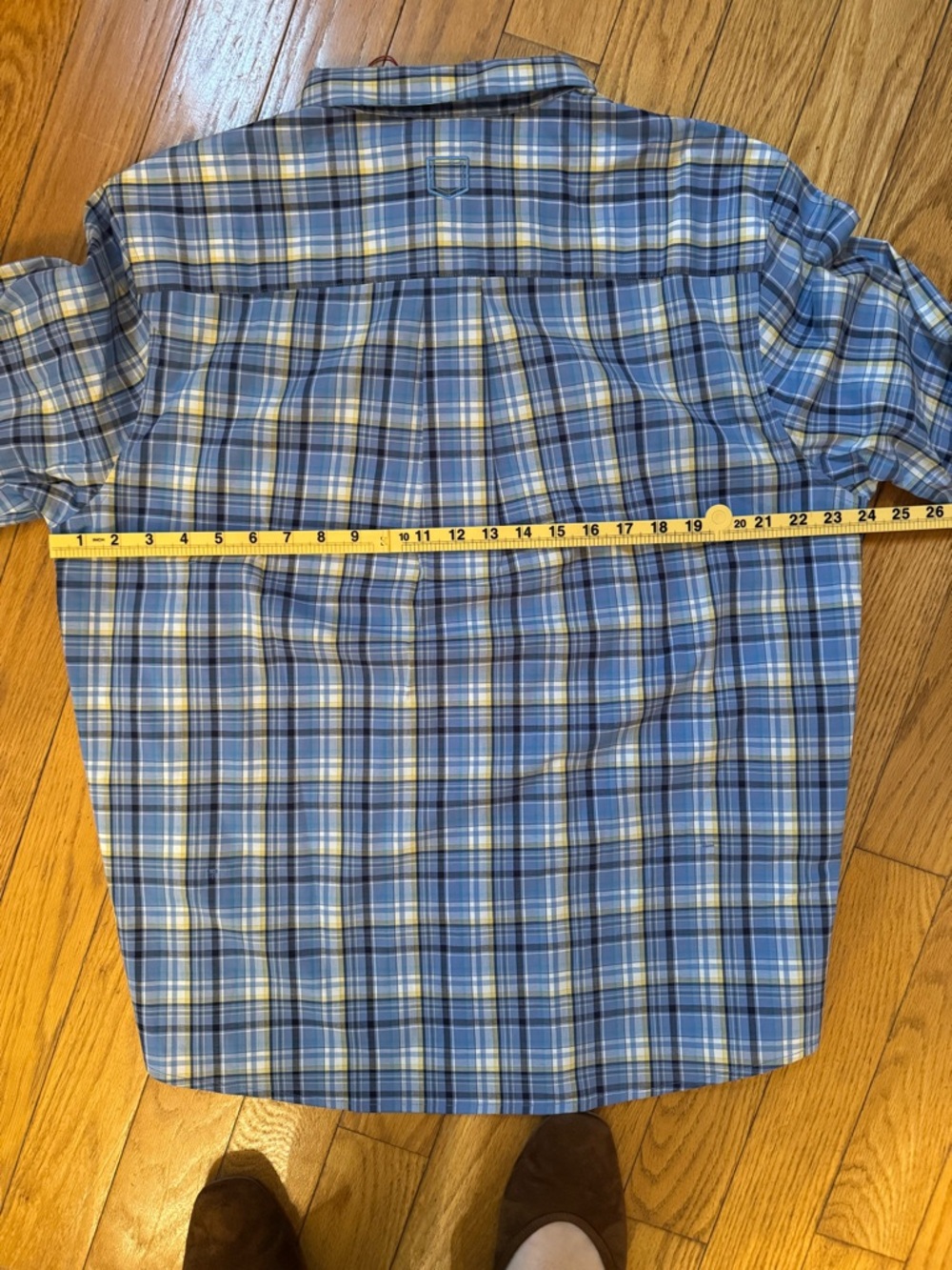 Scottevest Mens Blue Plaid Ozark Button Down Shirt Sz L Casual Office 5 Pocket - Picture 11 of 13